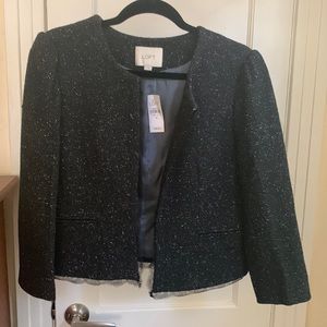 NWT Loft cropped jacket with lace detail. Size 10